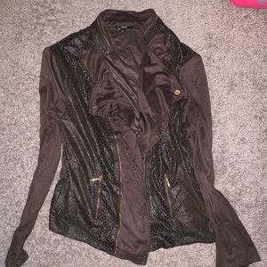 Brown snakeskin print jacket